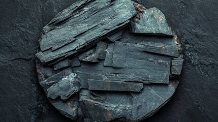 Aufkleber - charcoal and ebony slate are showcased in a flat lay from overhead, leaving ample space for text