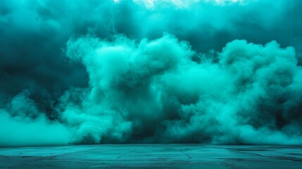Poster - A gorgeous banner featuring a combined dark and light blue-green background with a sumptuous textured deep blue-green effect is exhibited