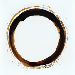 Poster - A delicate brush with a circular shape and brown hue on a white backdrop