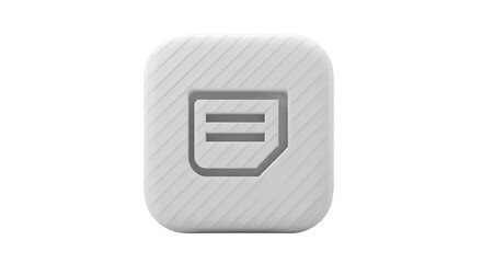 Poster - A simple white icon with a gray letter symbol against a solid black background