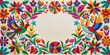 © Man888 - Vibrant Otomi Tenango Embroidery Floral Frame for Fiesta Invitation