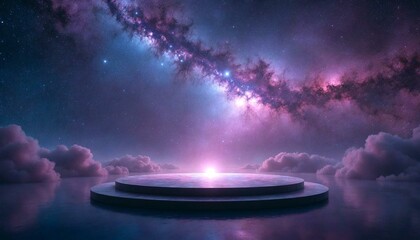 Wall Mural - Futuristic Stage Against Cosmic Backdrop