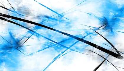 Leinwandbilder - Abstract Blue & Black Lines for Digital Art.