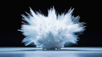 Wall Mural - white object floats above black water in dark room