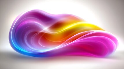 Poster - Abstract Colorful Swirl for Glowing 3D Form.
