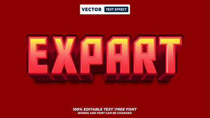 Aufkleber - Expart bold title typography style editable 3d vector text effect 