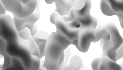Poster - abstract grey forms flowing for white background.