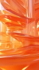 Wall Mural - abstract orange liquid flowing interior.