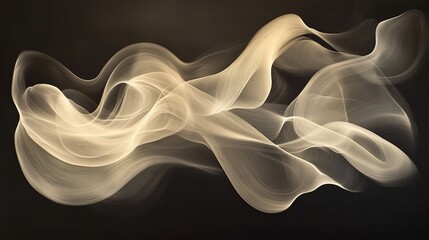 Poster - An abstract swirling pattern of cream ink blending into black water