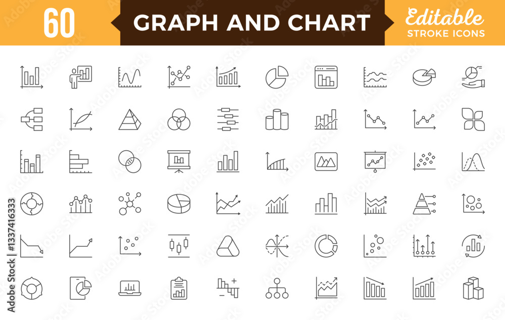 Business graphs and charts icon set. Growing bar graph icons ...