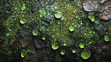 Poster - Richly textured moss carpeting a stone surface