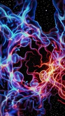 Poster - Vivid cosmic energy swirls in dynamic colorful nebula animation