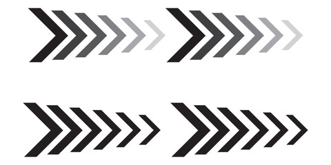 Fototapete - Dynamic moving arrow symbol. Arrow dynamic symbol. Speed, fast arrows symbols set. Arrow dynamic elements.