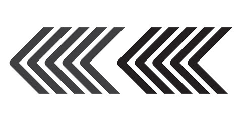 Fototapete - A chevron arrow. Dynamic moving arrow symbol. Arrow moving dynamic sign. Road lines arrow zigzag chevron speeds flat style. EPS 10.