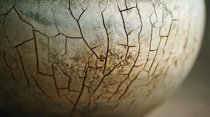 Poster - The cracked textures of aged ceramic pottery