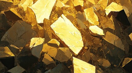 Poster - The sharp jagged edges of broken pottery shards loosely piled together