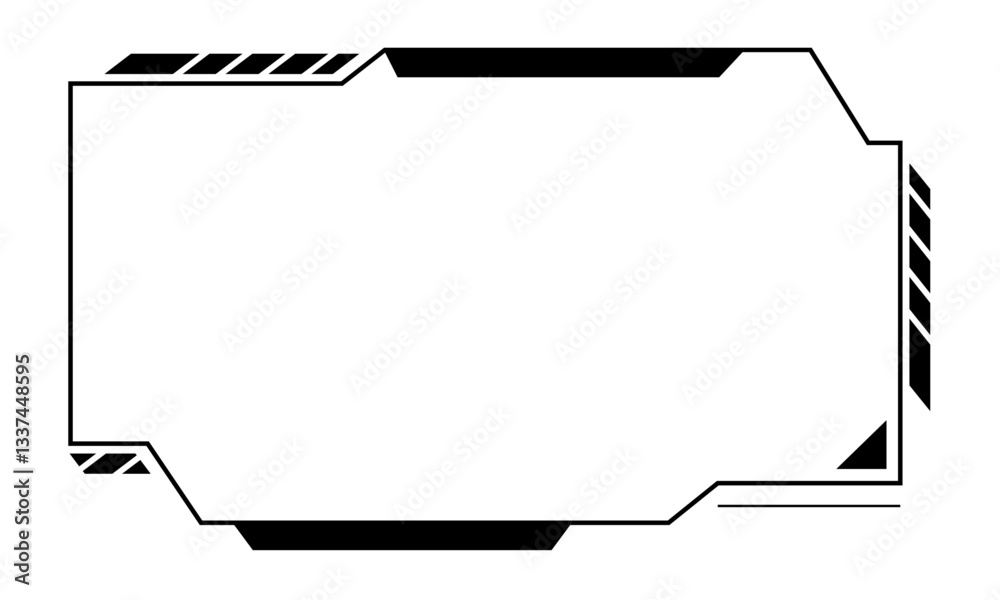Futuristic HUD frames, borders text box game menu ui panel. Line tech ...