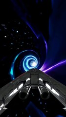 Wall Mural - spaceship journey through vibrant vortex: immersive scifi adventure in space