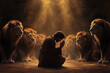 © fotoyou - Daniel Praying in Lions Den, Biblical Story Concept