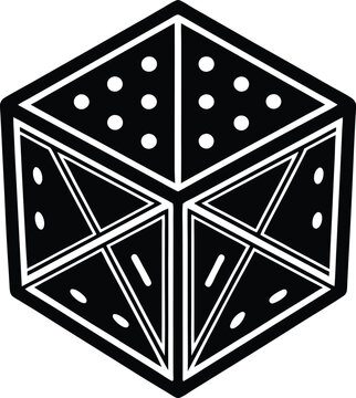 black and white geometric shapes dice