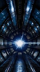 Poster - Futuristic tunnel explodes with energy burst creating intense scifi visual spectacle