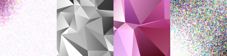 Poster - Chaotic triangle polygon background collection