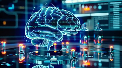 Poster - Innovative exploration of artificial intelligence and neural networks in a futuristic lab setting