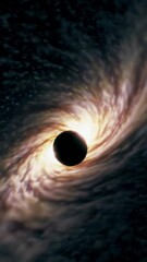 Poster - Journey through a spiraling cosmic vortex with swirling celestial phenomena