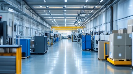 Poster - a spacious modern industrial facility filled with advanced machinery and equipment