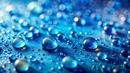 Poster - Abstract Blue Watercolor Background with Droplets: Tilt-Shift Miniature Effect