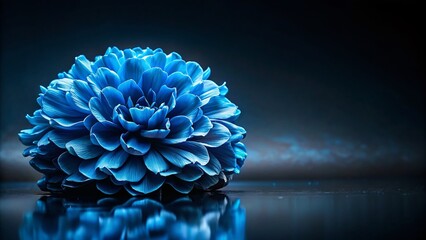 Aufkleber - Abstract Blue Watercolor Texture: 3D Depth & Intrigue on Black Background
