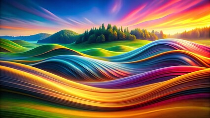 Aufkleber - Abstract Blurred Wave Background: Modern Gradient Curve Design for Business Presentations