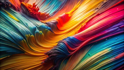 Aufkleber - Abstract Colorful Brushstrokes Macro Photography: Vibrant Artistic Texture