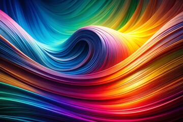 Aufkleber - Abstract Colorful Wave, Light & Shadow Interplay, Vibrant Spectrum, Artistic Background