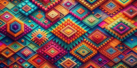 Aufkleber - Abstract Geometric Pattern Aerial Photography: Blurred Gradient Wallpaper Design