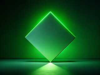 Poster - Abstract Green Rhombus Silhouette Background - Geometric Shape Stock Photo