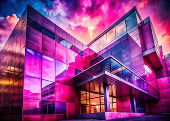 Aufkleber - Abstract Pink Purple Watercolor Texture Architectural Background