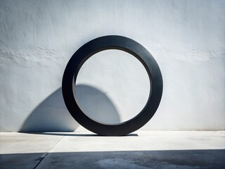 Aufkleber - Abstract Urban Exploration: Mysterious Black Circle on White