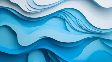 Poster - abstract blue background with smooth gradient and subtle light effects, featuring soft flowing shape