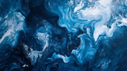 Poster - abstract blue background with smooth gradient texture and soft light effects, featuring a modern min