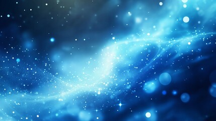 Wall Mural - Abstract magical blue background with dreamy light particles and ethereal glow, featuring a mesmerizing gradient of deep and soft blue hues, perfect for enchanting digital wallpapers, mystical design 