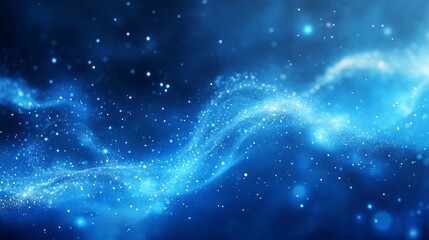 Wall Mural - Abstract magical blue background with dreamy light particles and ethereal glow, featuring a mesmerizing gradient of deep and soft blue hues, perfect for enchanting digital wallpapers, mystical design 