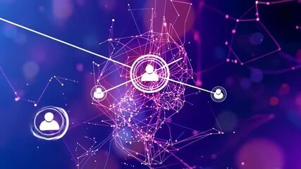 Poster - Exploring digital connections and networks through vibrant visualizations of data in a futuristic environment