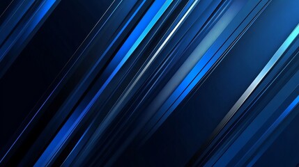 Poster - Futuristic dark blue technology background with overlapping geometric stripes and dynamic diagonal lines creating a sleek high-tech abstract vector design for digital innovation and modern graphic pro