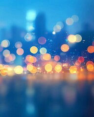 Wall Mural - Vibrant Cityscape with Bokeh Lights