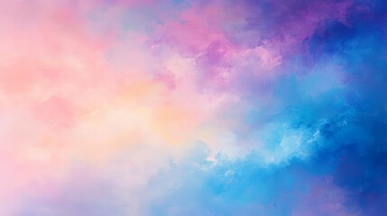 Poster - Ethereal abstract painting background with dreamy soft color blends and fluid brushstrokes creating a serene and artistic atmosphere, perfect for digital art projects, creative design concepts, and el