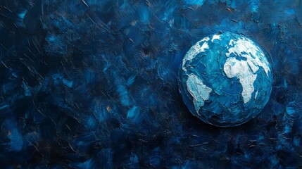 Poster - vibrant global blue background with smooth gradient tones and subtle abstract texture, perfect for m