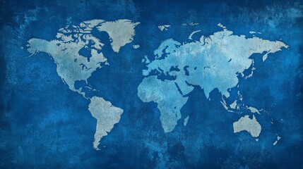 Poster - vibrant global blue background with smooth gradient tones and subtle abstract texture, perfect for m