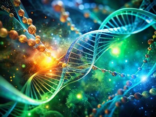Aufkleber - Double Exposure: Rotating DNA Animation - Medical & Science End Credits