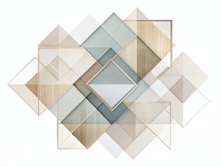 Poster - Elegant Minimalist Abstract Geometric Square White Background Stock Photo